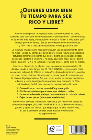 Contraportada ¡O RICO O NADA!