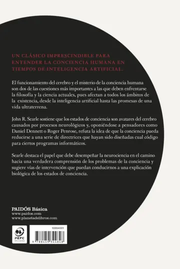 Contraportada El misterio de la conciencia
