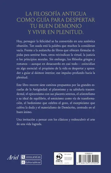 Contraportada Siete maneras de alcanzar la felicidad según los griegos