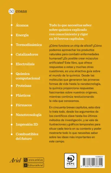 Contraportada 50 cosas que hay que saber sobre química