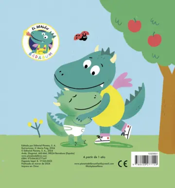 Contraportada BADABUM. El dragoncito juega al escondite. Libro con solapas de tela