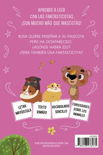 Contraportada Aprende a leer con Las Fantasticotas 7. Rosa y las huellas misteriosas